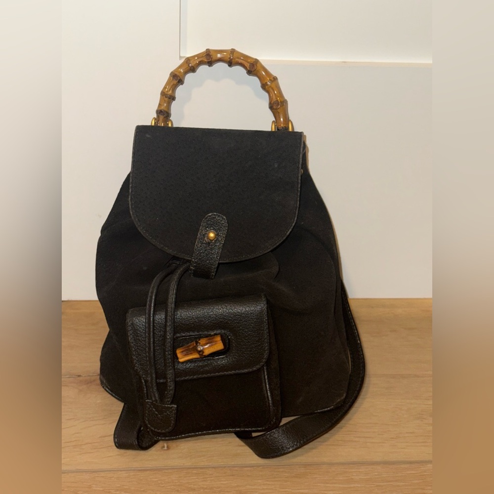 Gucci Bamboo Mini Backpack suede and leather